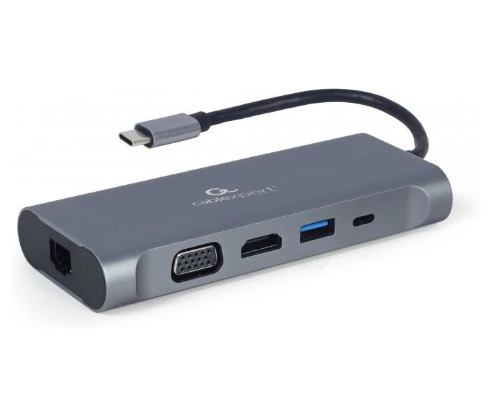Фото - кардрідер Док-станція Cablexpert USB-C Grey (A-CM-COMBO7-01)