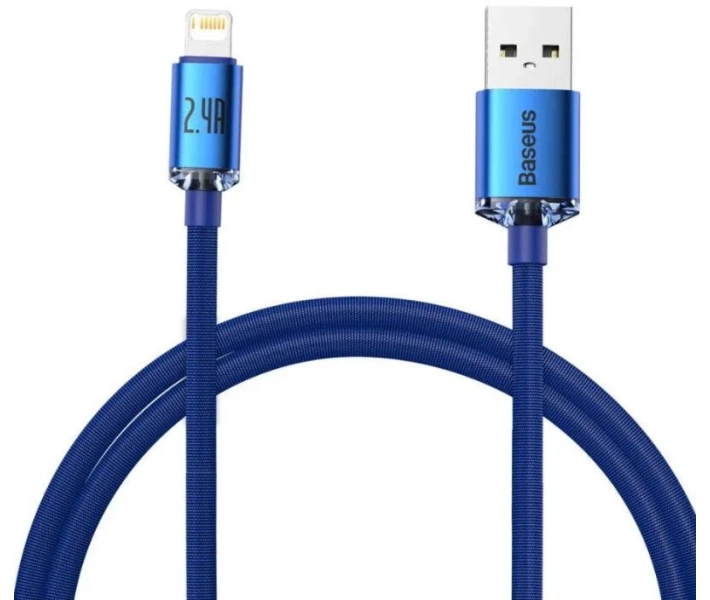 Фото - кабель та перехідник Кабель Baseus USB to Lightning 2.4A 2m (CAJY000103) синій