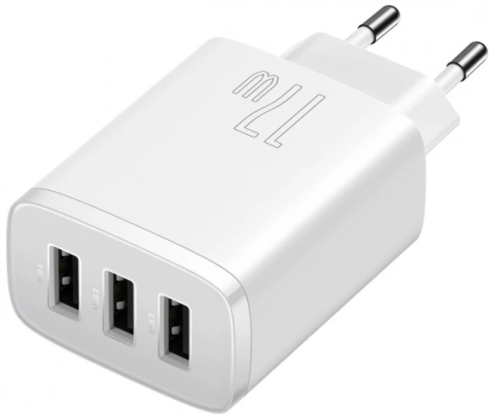 Фото - зарядний пристрій для телефону і планшета Зарядний пристрій Baseus Compact 3U 17W (CCXJ020102) білий