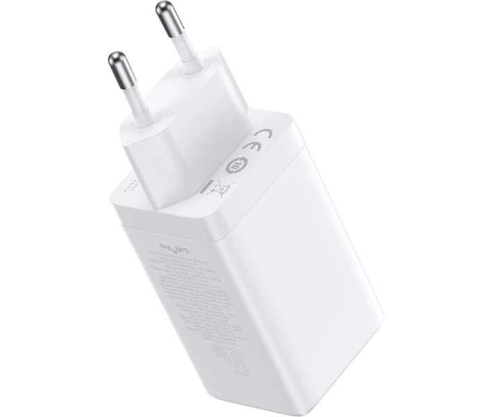 Фото - зарядний пристрій для телефону і планшета Зарядний пристрій Baseus 65W GaN5 Pro 2C+U(CCGP120202 ) бiл + кабель Type-C to Type-C