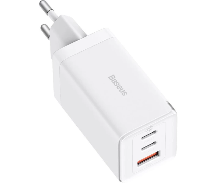 Фото - зарядний пристрій для телефону і планшета Зарядний пристрій Baseus 65W GaN5 Pro 2C+U(CCGP120202 ) бiл + кабель Type-C to Type-C