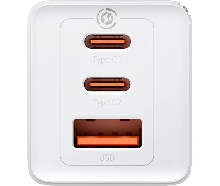 Фото - зарядний пристрій для телефону і планшета Зарядний пристрій Baseus 65W GaN5 Pro 2C+U(CCGP120202 ) бiл + кабель Type-C to Type-C