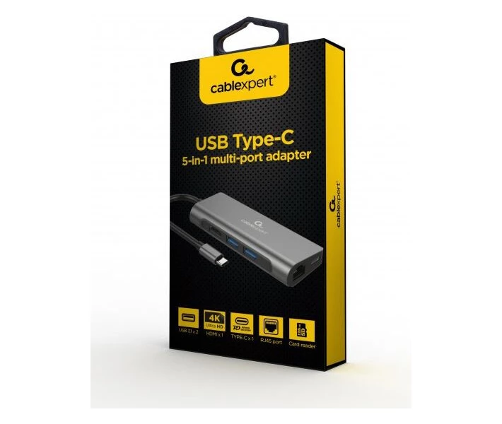 Фото - кардрідер Док-станція Cablexpert USB-C Grey (A-CM-COMBO5-01)