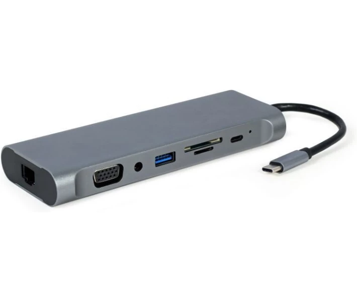 Фото - кардрідер Док-станція Cablexpert USB-C Grey (A-CM-COMBO8-01)