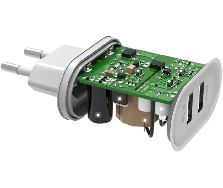 Фото - зарядний пристрій для телефону і планшета Зарядний пристрій UGREEN CD104 2xUSB 3.4A Charger білий