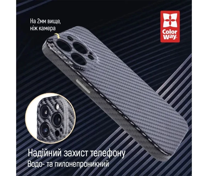 Фото - чохол для смартфону Чохол ColorWay Slim Carbon синій для Xiaomi Redmi Note 12 4G