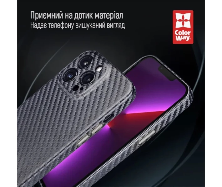 Фото - чохол для смартфону Чохол ColorWay Slim Carbon синій для Xiaomi Redmi Note 12 4G