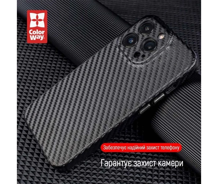 Фото - чохол для смартфону Чохол ColorWay Slim Carbon синій для Xiaomi Redmi Note 12 4G