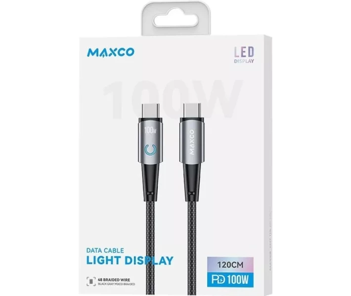 Фото - кабель та перехідник Кабель MAXCO Type-C/Type-C 100W 1,2m (MS07CC) чорн.