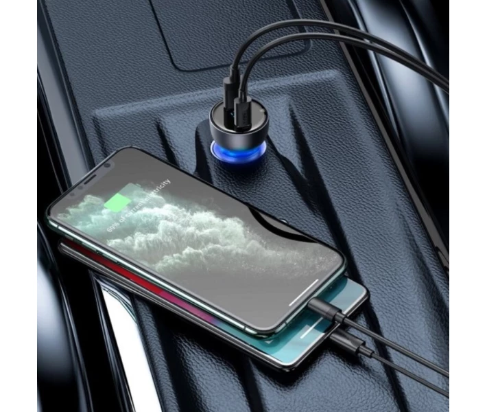 Фото - зарядний пристрій для телефону і планшета АЗП Baseus Particular Digital QC+PPS,Dark Gray(CCKX-C0G) синій