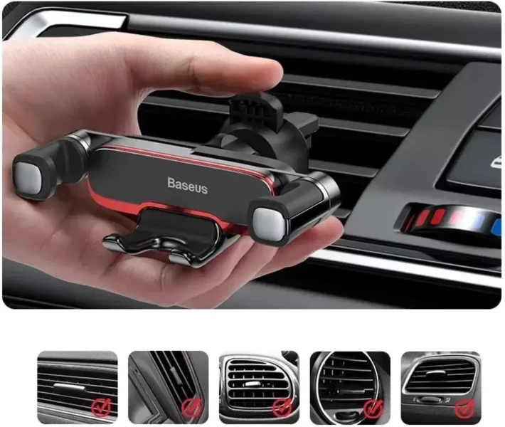 Фото - автомобільний тримач Автотримач Baseus Mr Hui Gravity Car Mount Black (SUYL-HU01)чорний