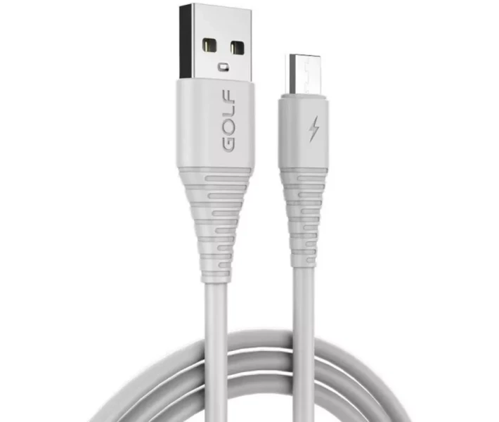 Фото - кабель та перехідник Кабель Golf USB/to MicroUS 3A (GC-64M) білий