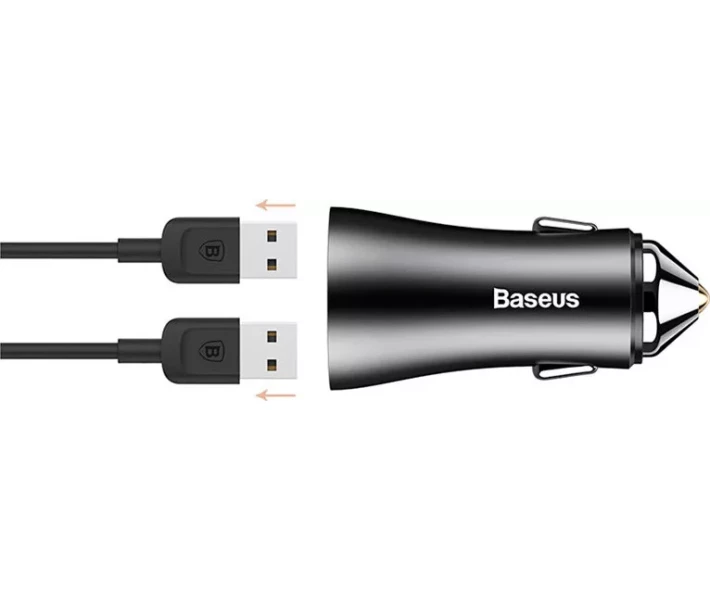 Фото - зарядний пристрій для телефону і планшета Зарядний пристрій Baseus Dual U 2,4А Black