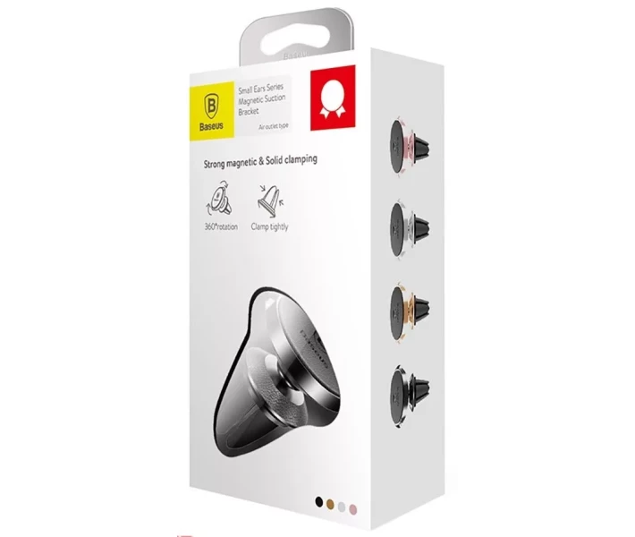 Фото - автомобільний тримач Baseus Small Ears Series Air Outlet Magnetic Bracket Air Leather type Black (SUER-E01)