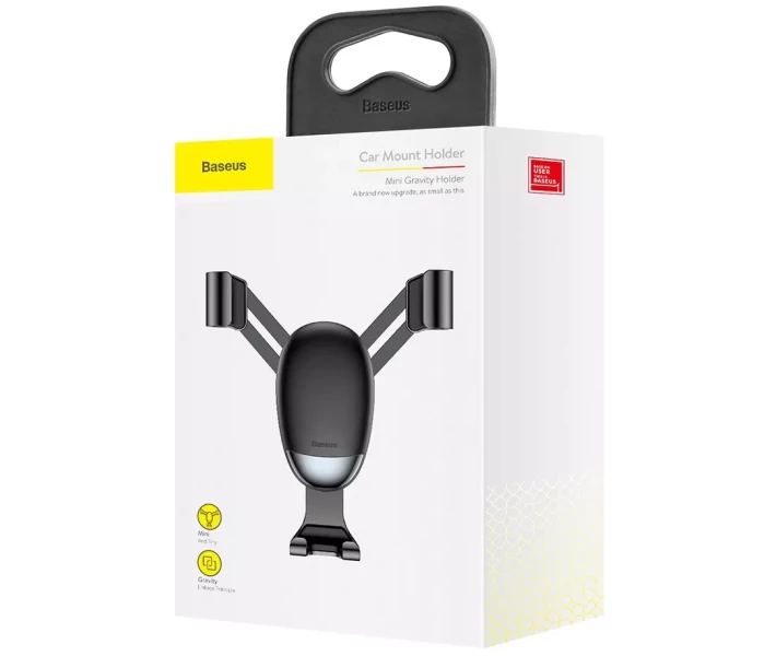 Фото - автомобільний тримач Автомобільний тримач для телефонів Baseus Mini gravity holder, Silver (SUYL-G0S)