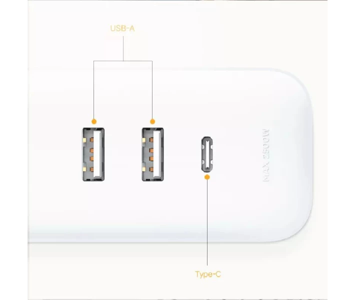Фото - мережевий фільтр Mi Power Strip 20W Fast Charge (3 sockets +2 USB+1 TypeC)