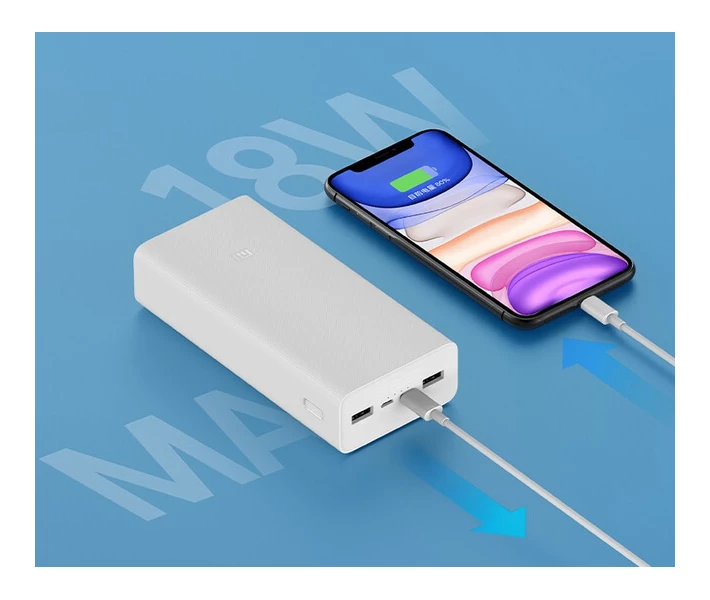 Фото - універсальну мобільну батарею Power Bank Mi PB3 30000mAh (PB3018ZM) White