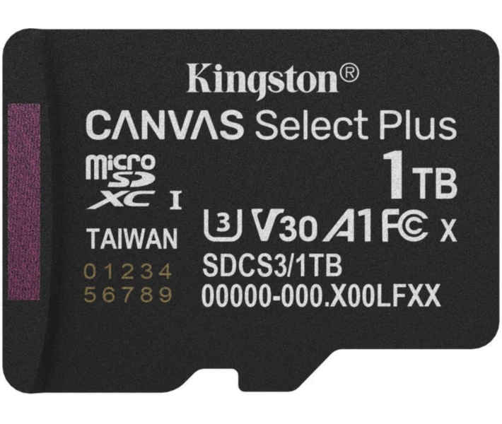 Фото - карту пам'яті Карта пам'яті Kingston MicroSDXC 1TB Canvas Select Plus Gen3 150MB/s A1 (SDCS3/1TBSP)