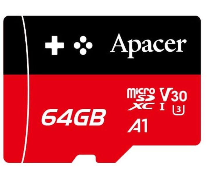 Фото - карту пам'яті Карта пам'яті Apacer microSDXC UHS-I U3 64GB V30 A1 (AP64GMCSX10U7-RAGC)