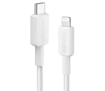 Придбати - кабель та перехідник  Кабель ANKER 322 Type-C/Lightning 0.9m Nylon (A81B5H21/A81B5G21) білий