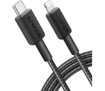 Придбати - кабель та перехідник  Кабель ANKER 322 USB/Lightning 1.8m Nylon (A81B6G11) чорний