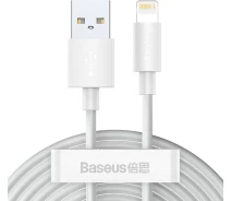 Придбати - кабель та перехідник  Кабель Baseus USB to Lightning 2.4A 1.5m (TZCALZJ-02) білий