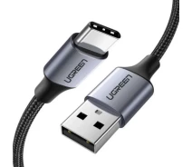 Придбати - кабель та перехідник  Кабель UGREEN US288 USB/Type-C 3A 1m Aluminum Braid (60126) чорний