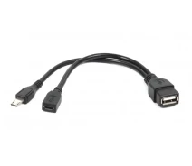 Придбати - кабель та перехідник  Кабель Cablexpert OTG USB2.0, A-мама / micro B-папа, 0.15 м (A-OTG-AFBM-04)