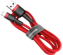 Придбати - кабель та перехідник  Кабель Baseus Cafule Cable USB to Lightning 2 A 3m Black/Red (CALKLF-R91)