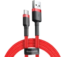 Придбати - кабель та перехідник  Baseus Cafule USB Type-C 3м Black-Red