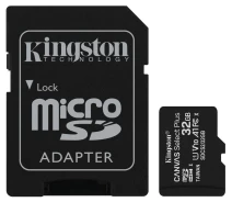 Придбати - карту пам'яті  Карта пам'яті Kingston 32GB microSDHC Canvas Select Plus 100R A1 C10 + SD адаптер (SDCS2/32GB)