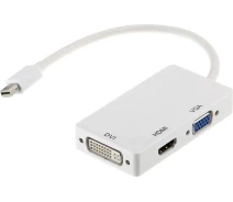 Придбати - кабель та перехідник  Кабель PowerPlant mini DisplayPort (Thunderbolt) - HDMI, DVI, VGA (3 в 1) CA910946