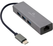 Придбати - кардрідер  Хаб USB-C Cablexpert (A-CMU3-LAN-01) Dark Grey