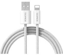 Придбати - кабель та перехідник  Кабель Romoss CB1234 USB-Lightning 5V2.4A 1m (CB1234-631-814H)
