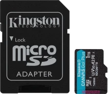 Придбати - карту пам'яті  Карта пам'яті Kingston MicroSDXC 1TB Canvas Go Plus Gen4 200MB/s A2 U3 V30 + SD-адаптер (SDCG4/1TB)