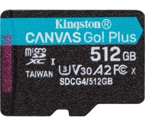 Придбати - карту пам'яті  Карта пам'яті Kingston MicroSDXC 512GB Canvas Go Plus Gen4 200MB/s A2 U3 V30 (SDCG4/512GBSP)