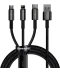 Фото № 1 Кабель Baseus 3-in-1 USB to M+L+C 3.5A 1.5m (CAMLTWJ-01)чор