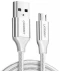 Фото № 1 Кабель UGREEN US290 USB/MicroUSB 2A Aluminum Braid 1m білий