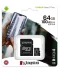 Фото № 4 Карта пам'яті Kingston 64GB microSDXC Canvas Select Plus 100R A1 C10 + SD адаптер (SDCS2/64GB)